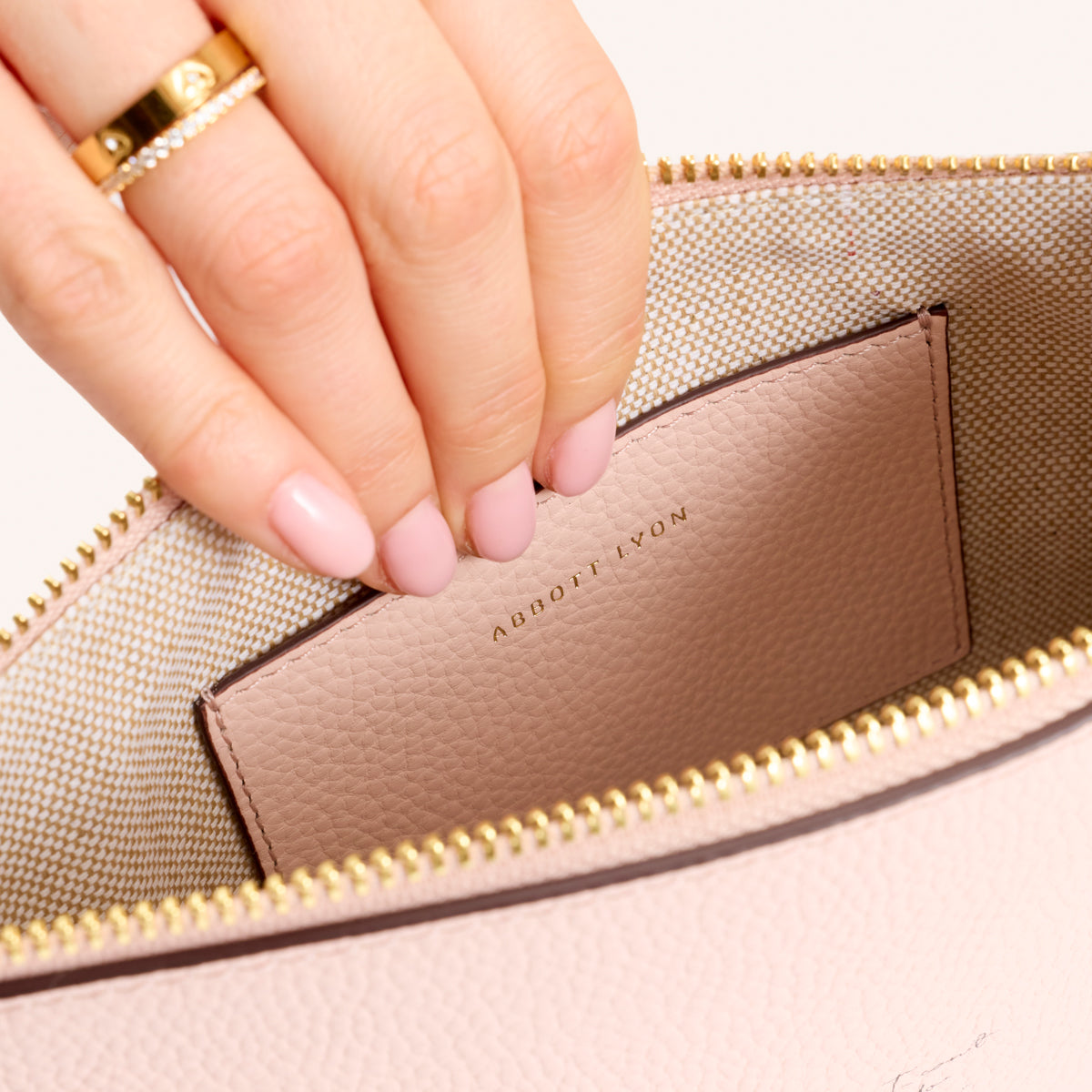 Leather Clutch Pouch (Blush)