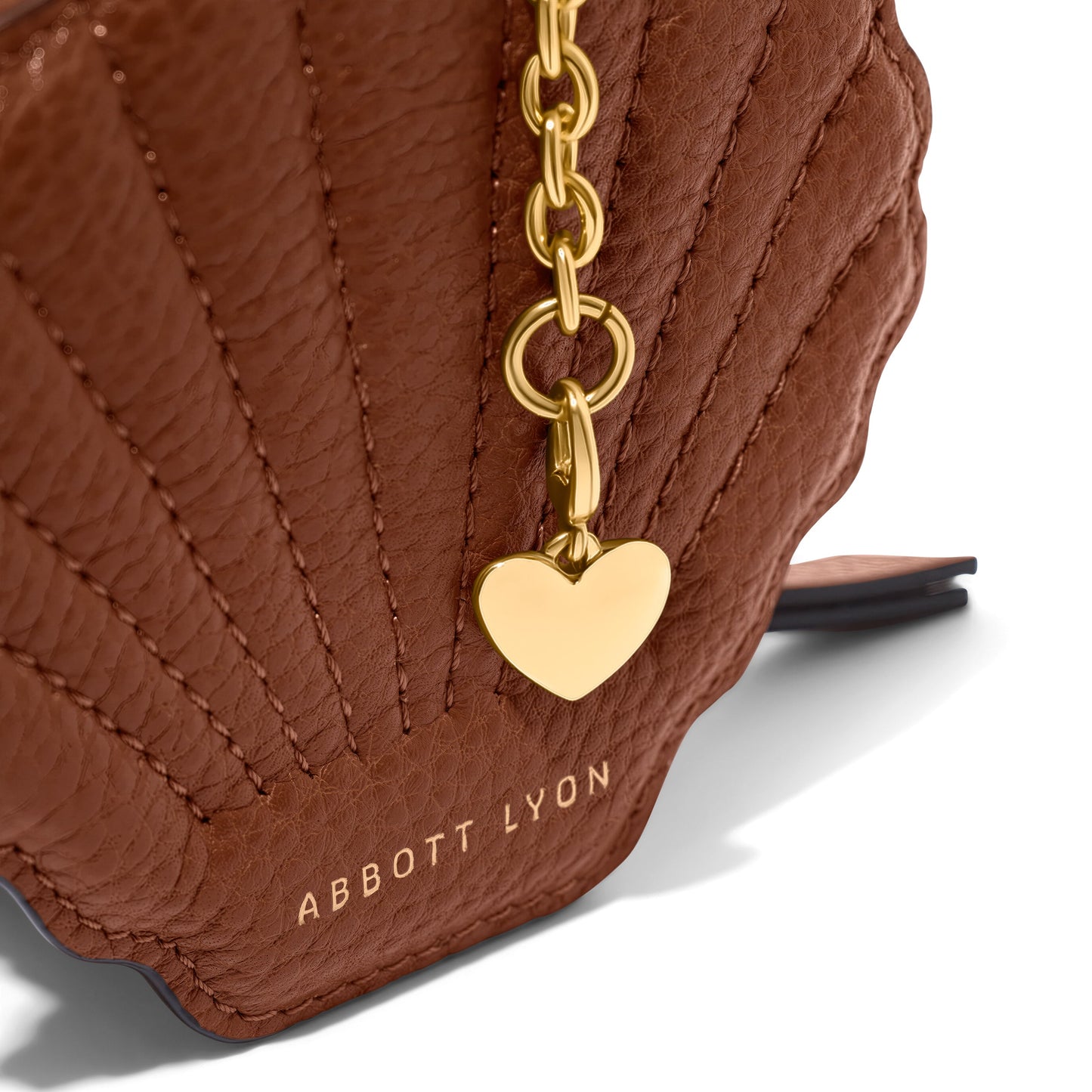 Leather Shell Pouch Keyring (Tan)