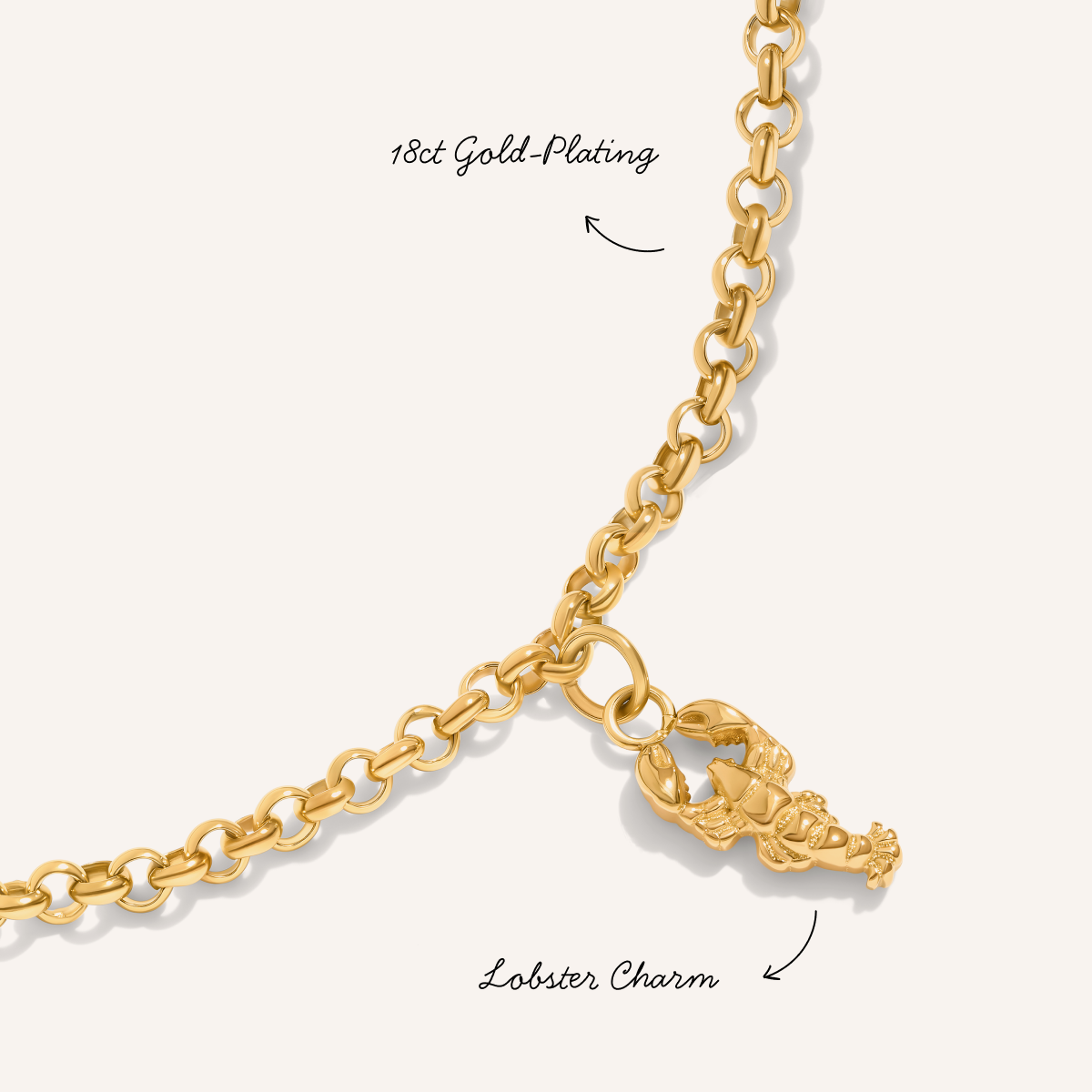 Ocean Charms Lobster Anklet (Gold)