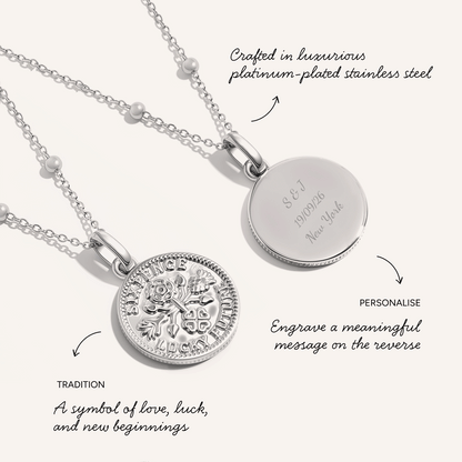Lucky Sixpence Coin Necklace (Silver)