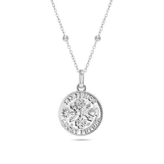 Lucky Sixpence Coin Necklace (Silver)