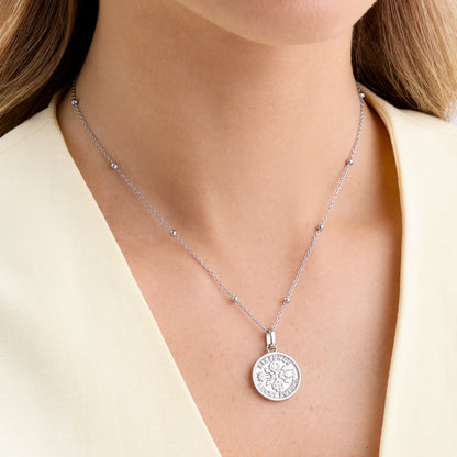 Lucky Sixpence Coin Necklace (Silver)
