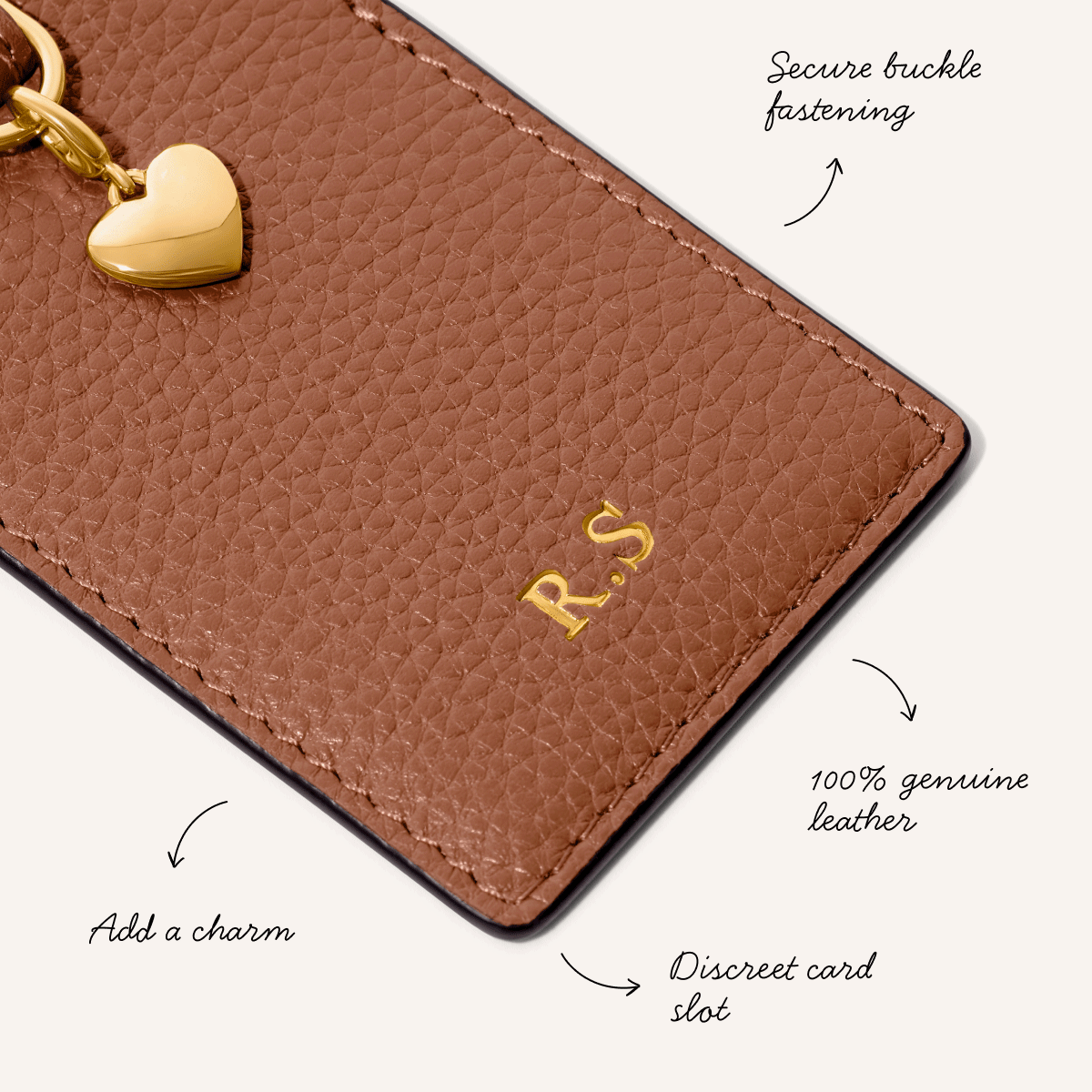 Leather Luggage Tag (Tan)