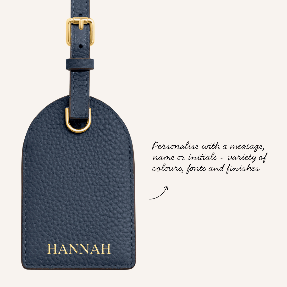 Leather Luggage Tag (Ivory)