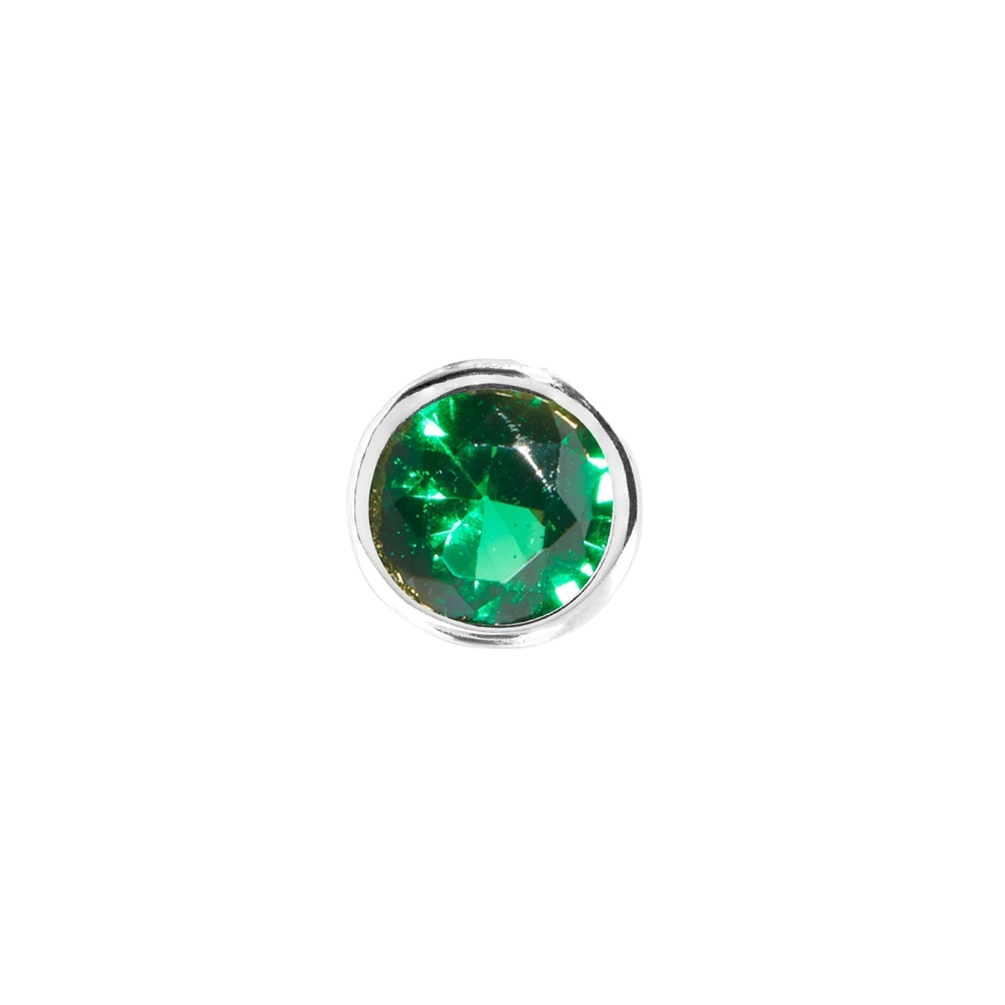 Birthstone Huggie Charm (Silver)