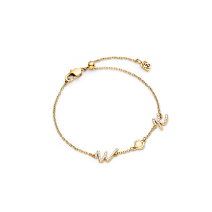 Made Mine Initials & Birthstone Bracelet - Gold