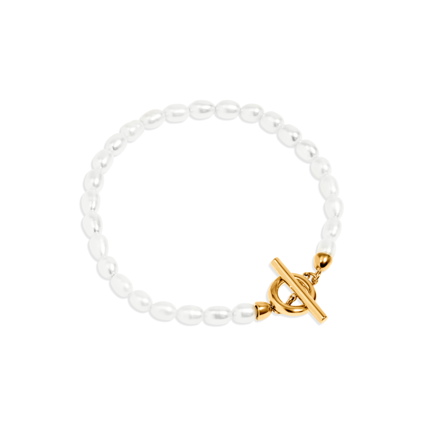 Oval & Pearl Watch Set (Gold)
