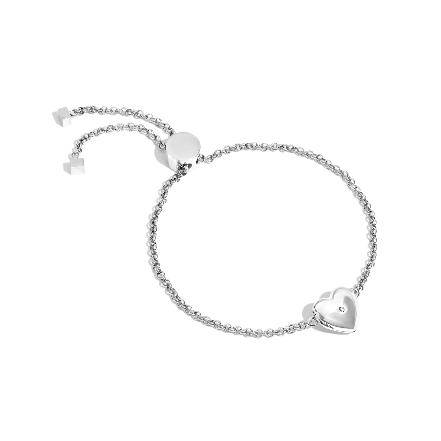 Heart Photo Locket Bracelet (Silver)