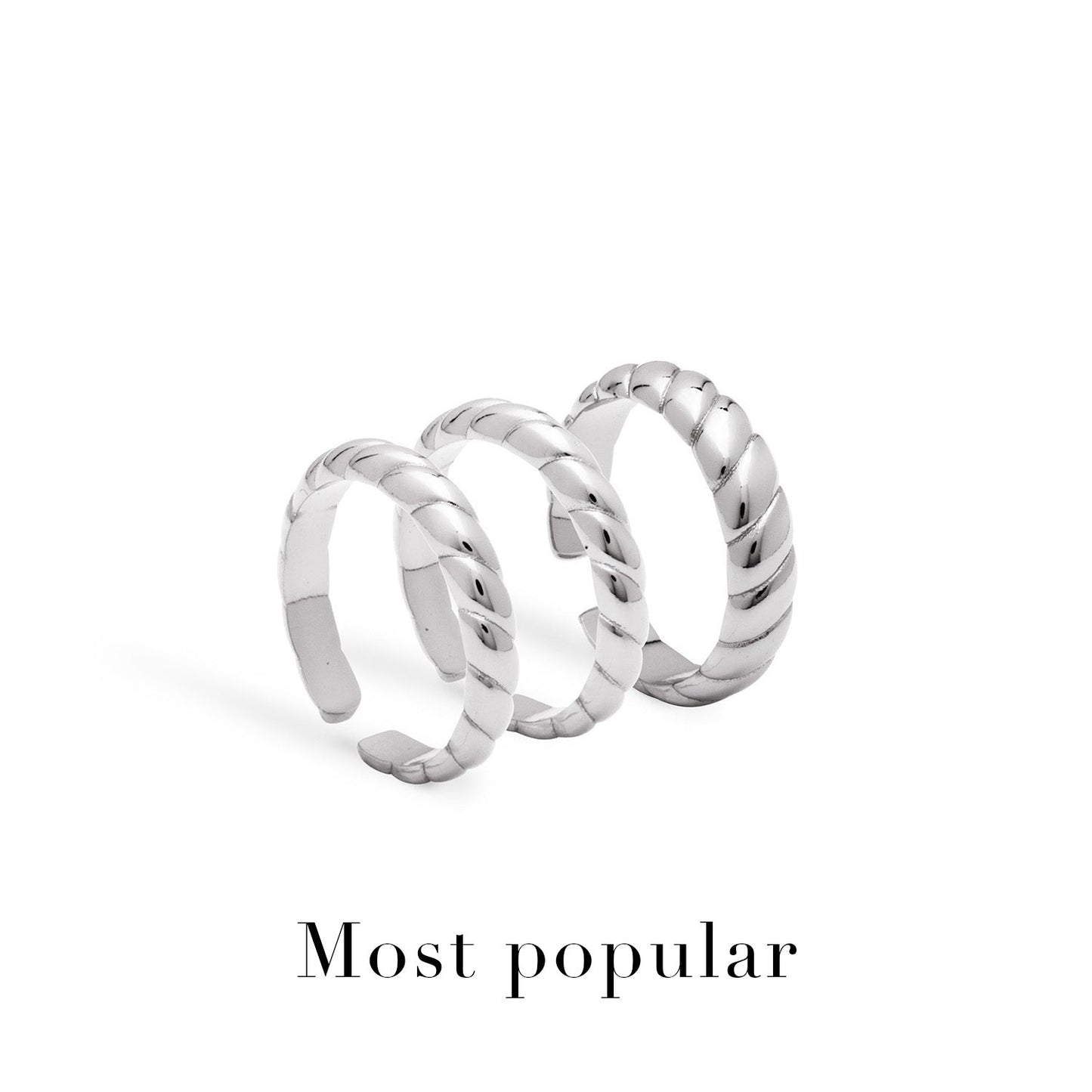 Rope Ring Stack (Silver)