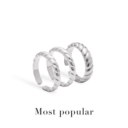 Rope Ring Stack (Silver)