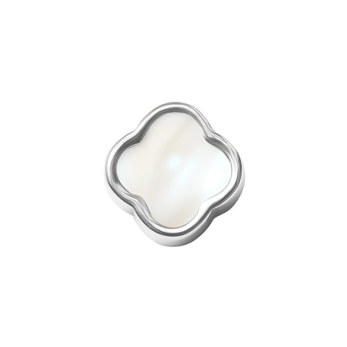 Pearl Clover Necklace Charm (Silver)