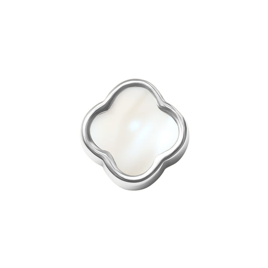 Pearl Clover Necklace Charm (Silver)