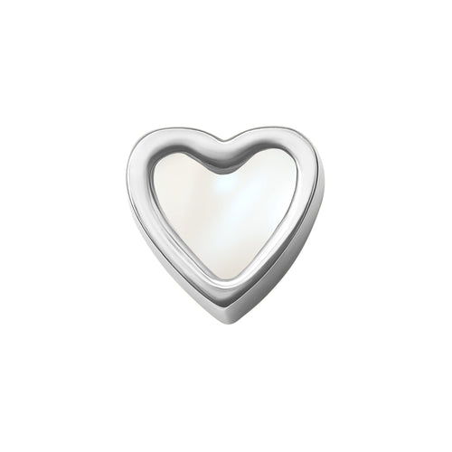 Pearl Heart Necklace Charm (Silver)