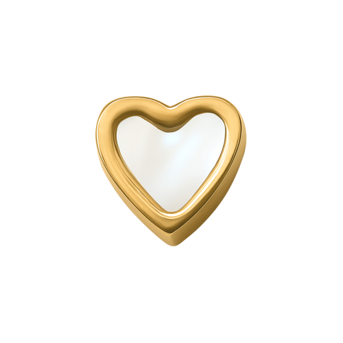 Mini Pearl Heart Charm (Gold)