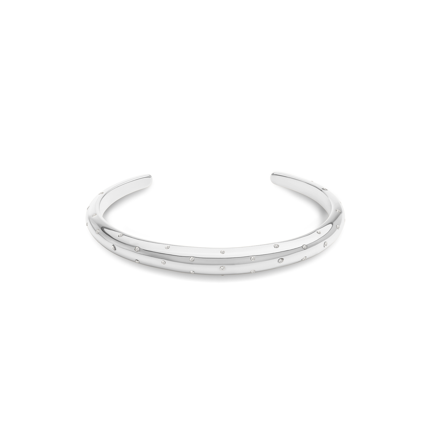 Polka Dot Crystal Watch & Bangle Set (Silver)