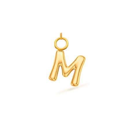 Mini Molten Initial Charm (Gold)