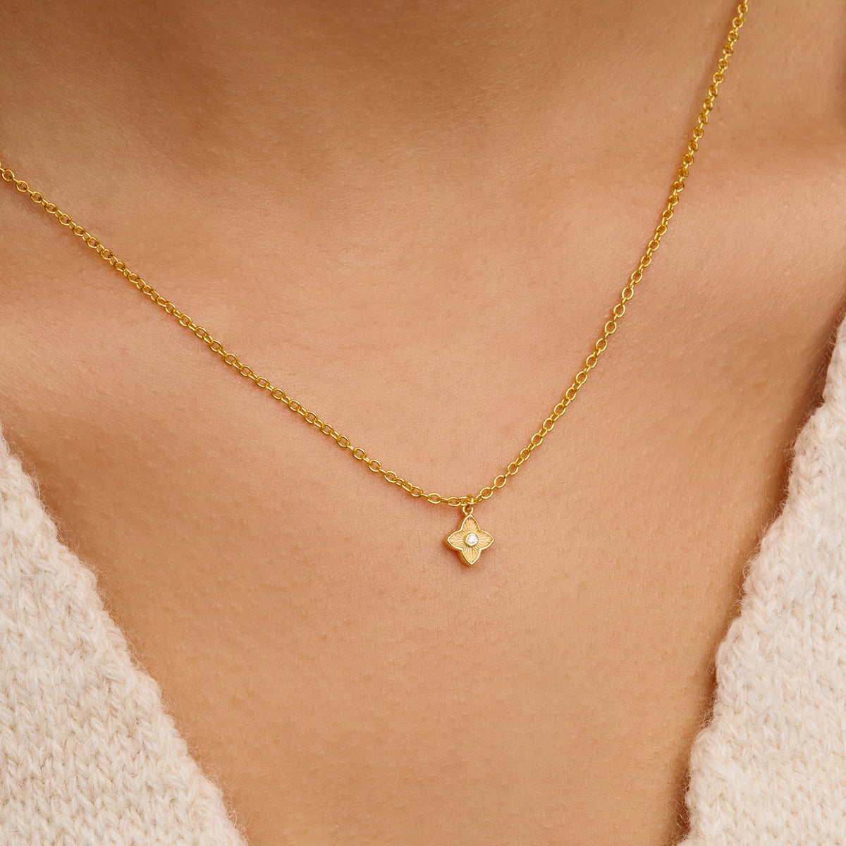 Fine Single Charm Necklace (Gold)