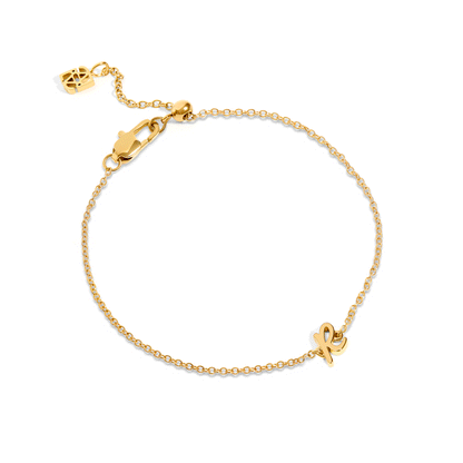 Made Mine Script Letter Bracelet (Gold) - JJ