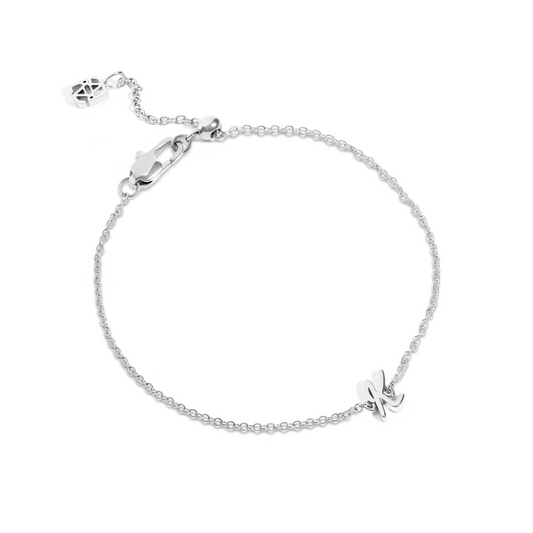 Made Mine Script Letter Bracelet (Silver) - TT