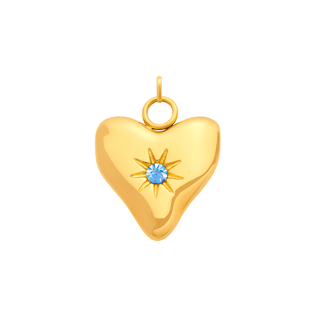 Molten Heart Birthstone Charm (Gold)