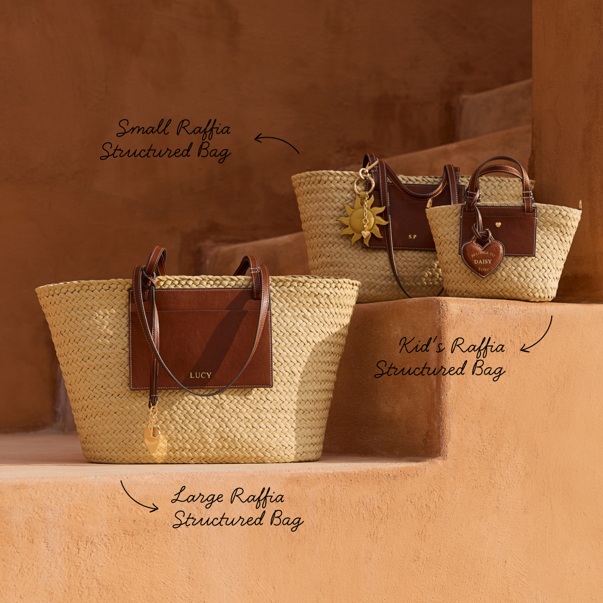 Kid's Raffia Structured Bag (Natural)