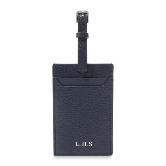 Leather Luggage Tag (Navy)