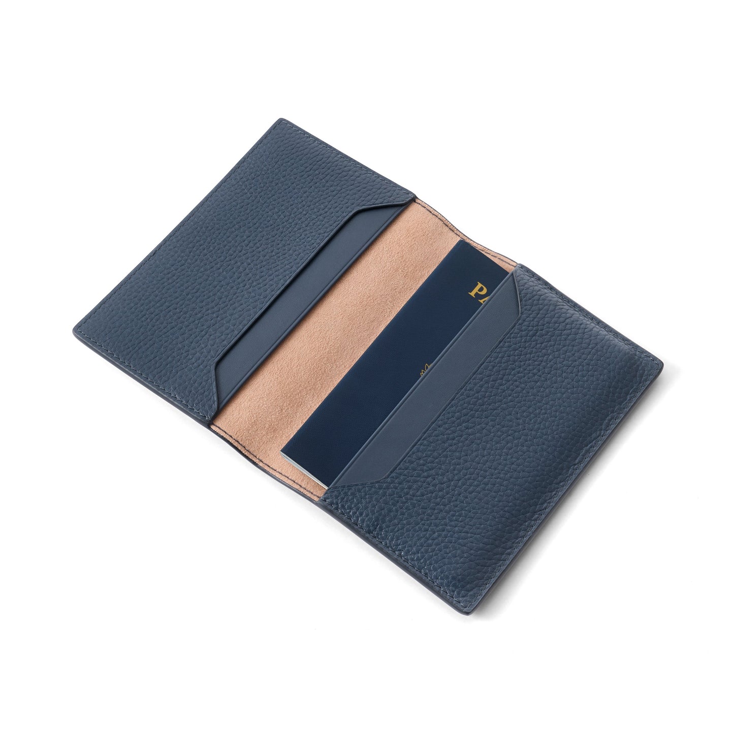 Leather Passport Holder (Navy)