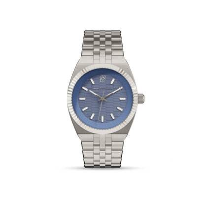 Grosvenor 40 Steel Blue Watch (Silver)