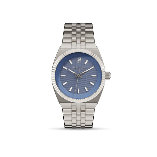 Grosvenor 40 Steel Blue Watch (Silver)