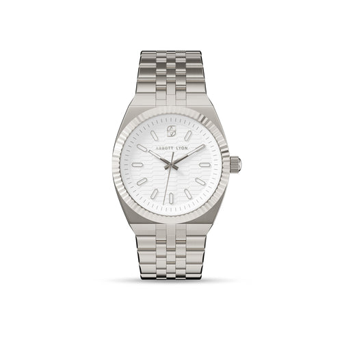 Grosvenor 40 White Watch (Silver)