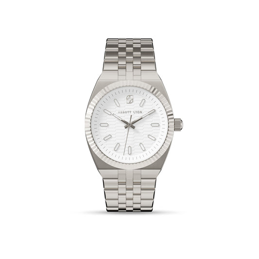 Grosvenor 40 White Watch (Silver)