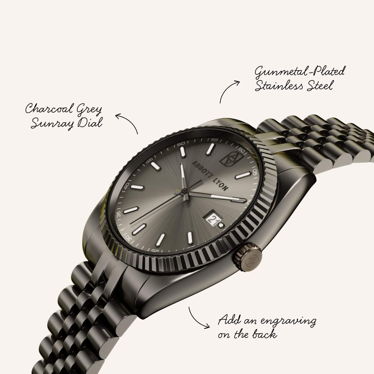 Belgravia 41 Gunmetal Watch (Silver)
