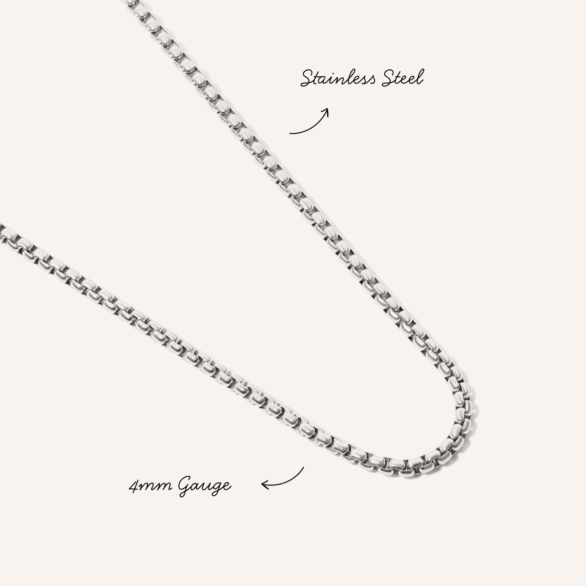 Box Chain Necklace (Silver)