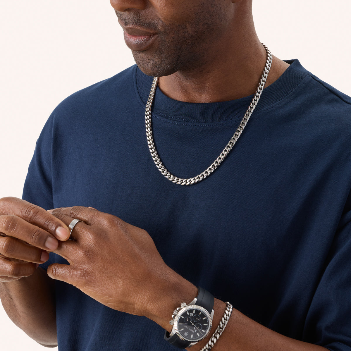 Curb Chain Necklace (Silver)