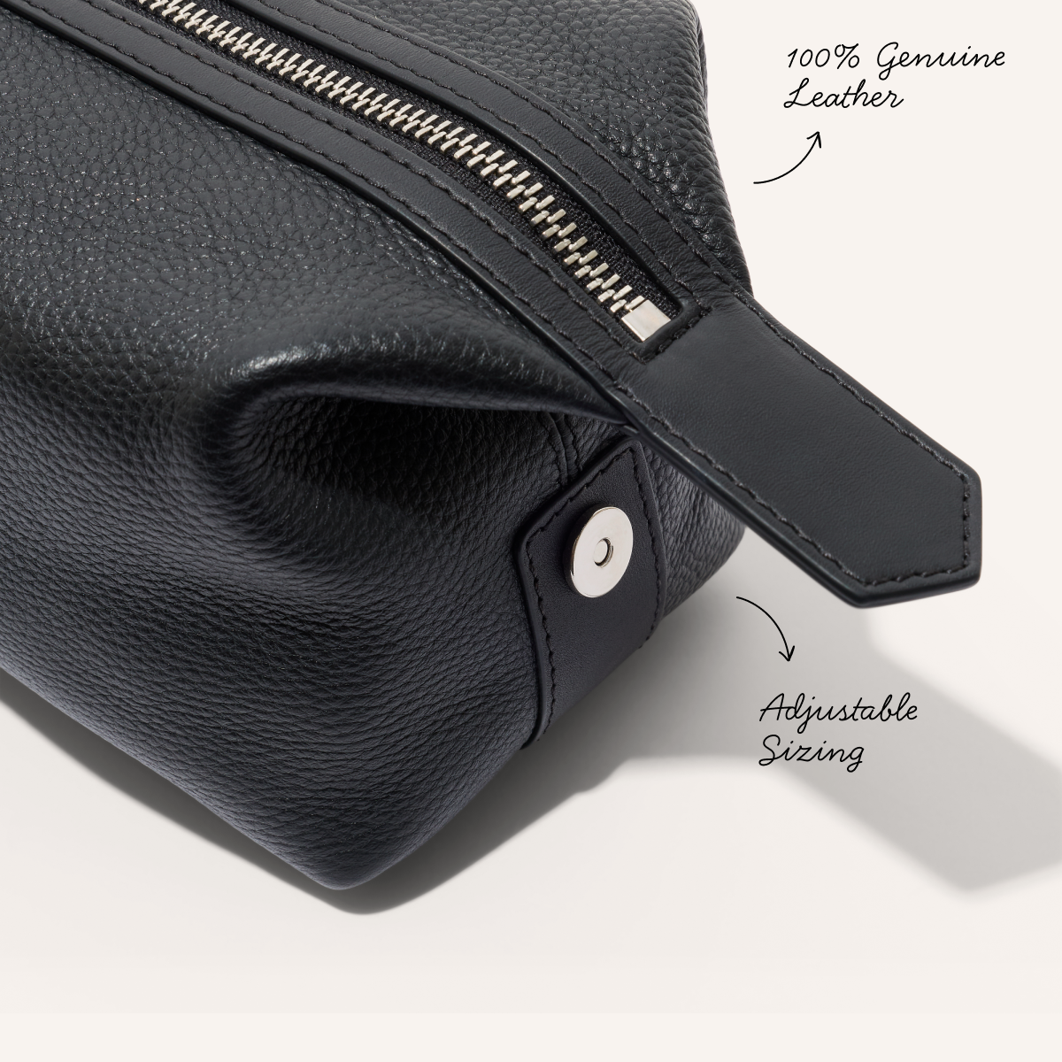 Leather Wash Bag (Black)