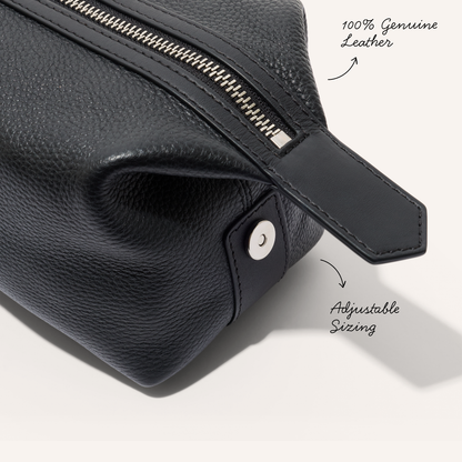 Leather Wash Bag (Black)