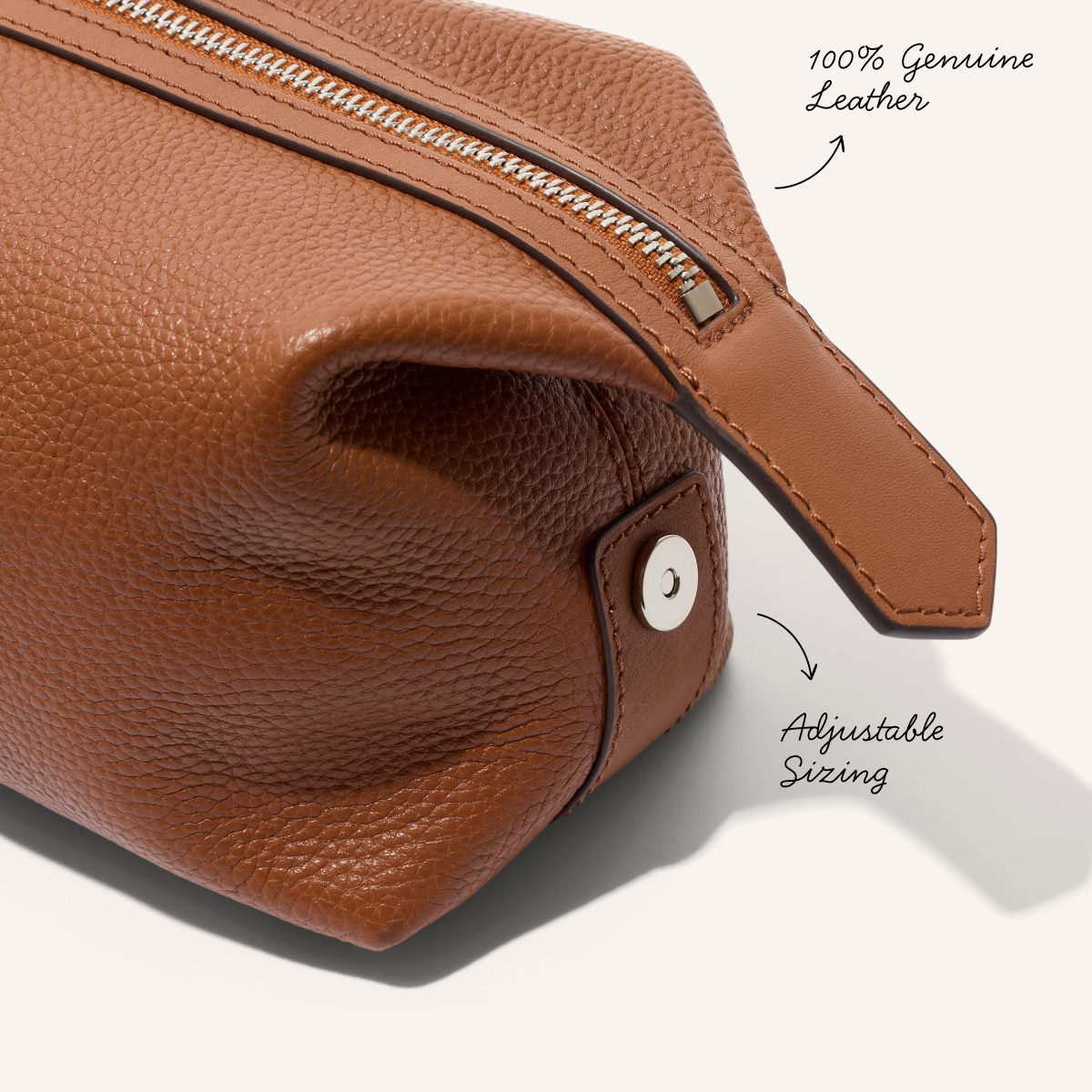 Leather Wash Bag (Tan)