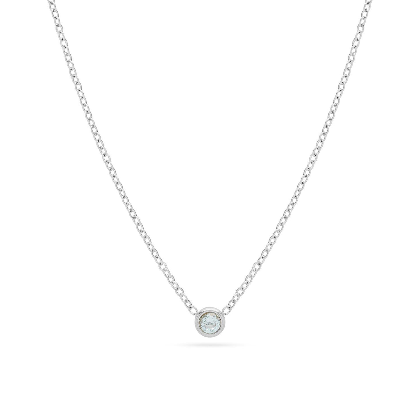 Mini Birthstone Necklace (Silver) (CS Replacement)