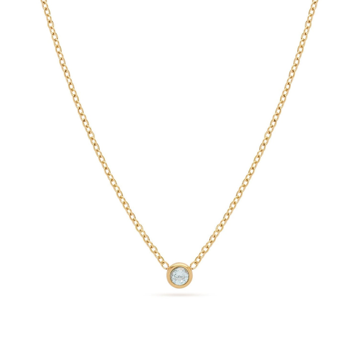 Mini Birthstone Necklace (Gold)