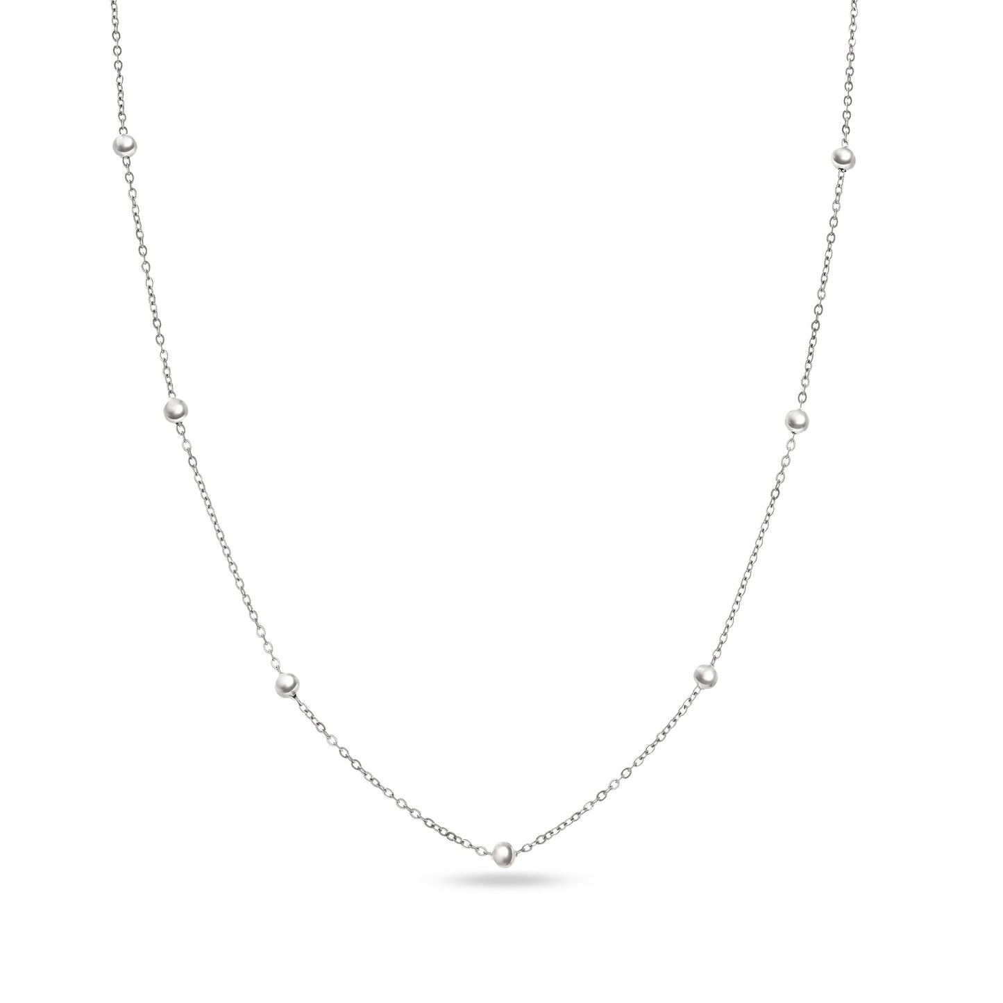 Mini & Me T-Bar Necklace Set (Silver)
