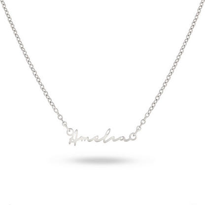 Fine Mini Signature Name Necklace (Silver)