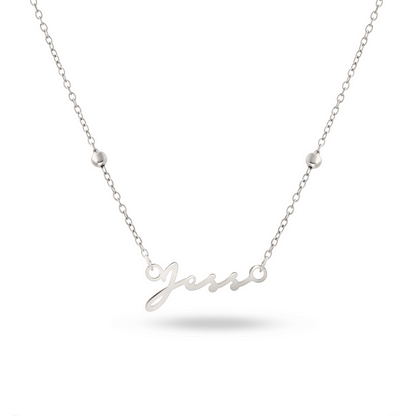 Mini Signature Name Necklace (Silver)