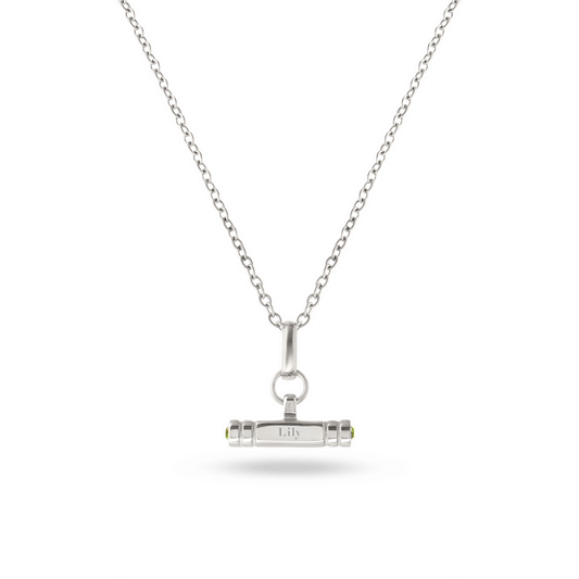 Mini Custom Stamped T-Bar Necklace (Silver)