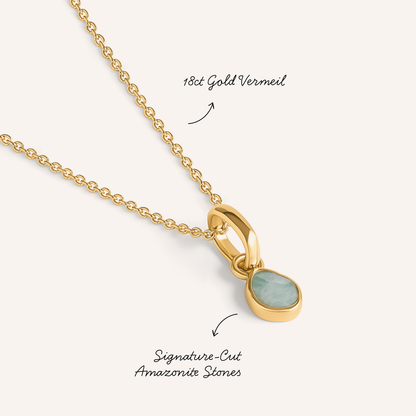 Signature Cut Amazonite Necklace (Gold)