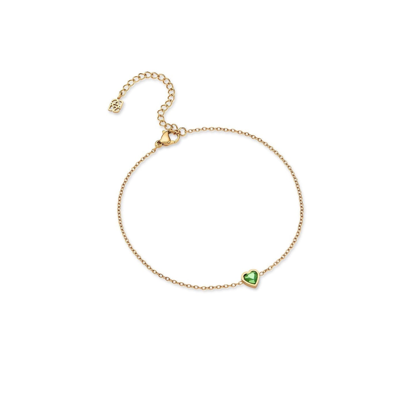 Made Mine Mini Heart Birthstone Anklet (Gold)