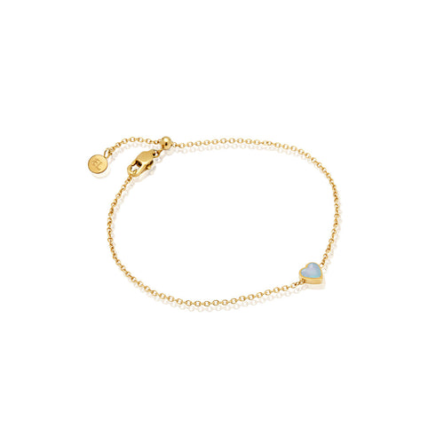 Made Mine Blue Heart Bracelet (Gold)