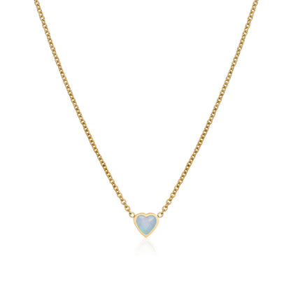 Blue Heart Necklace (Gold)