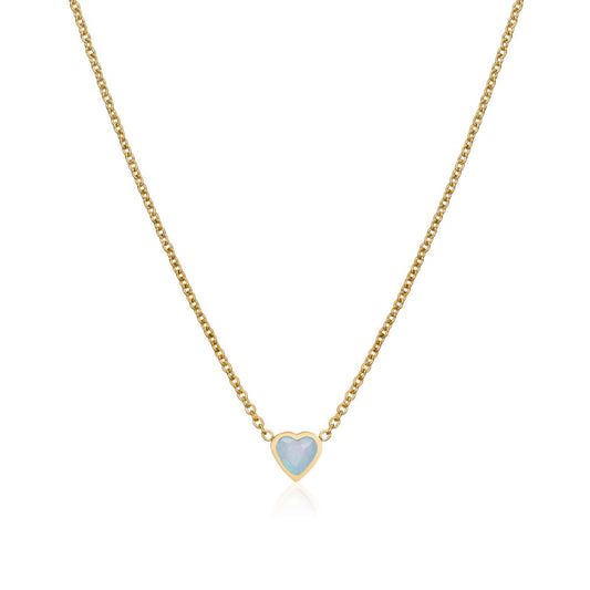 Blue Heart Necklace (Gold)