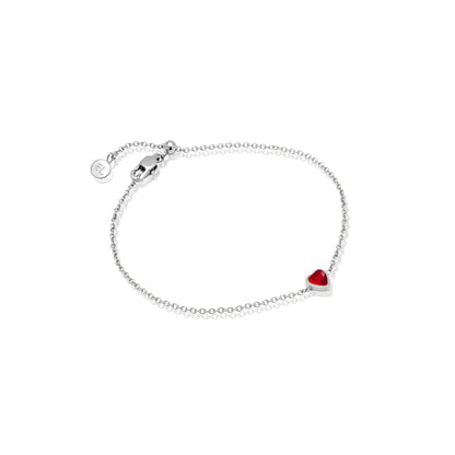 Made Mine Mini Heart Birthstone Bracelet (Silver)