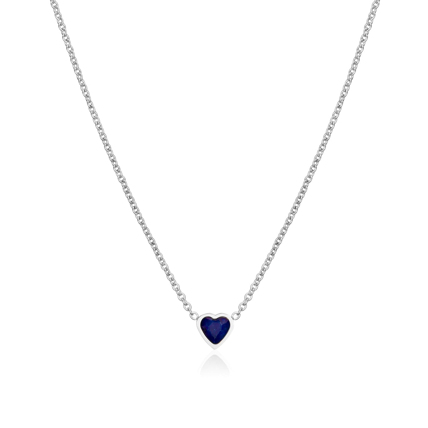 Made Mine Mini Heart Birthstone Necklace (Silver)